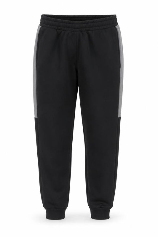 Front view of Puma men’s black small jogger tapered sweatpants activewear trousers