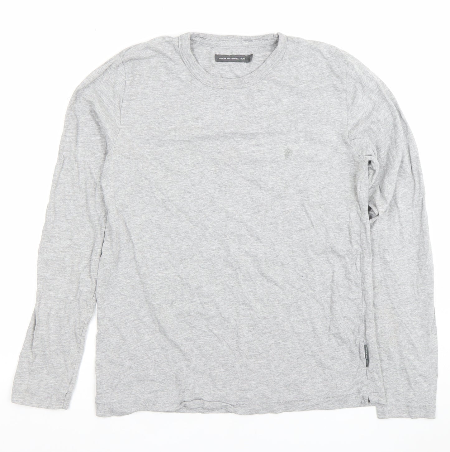 French Connection Men's Grey Long Sleeve Crew Neck T-Shirt Size M