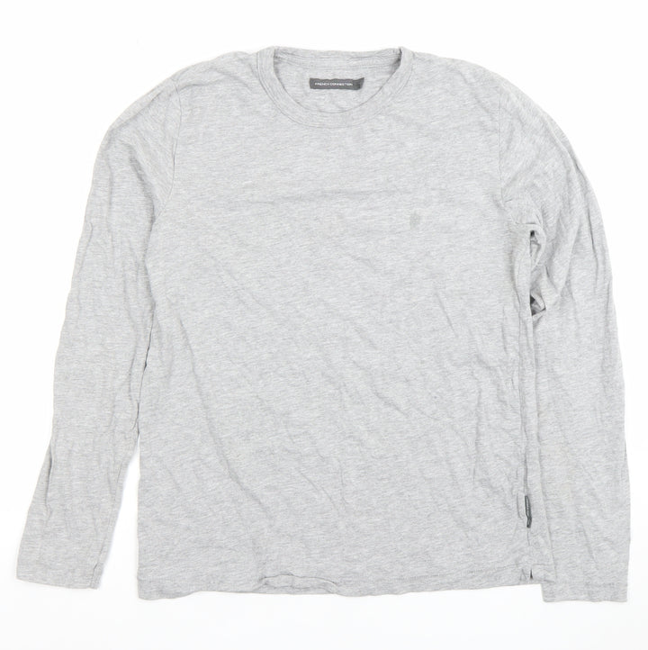 French Connection Men's Grey Long Sleeve Crew Neck T-Shirt Size M