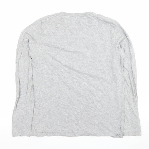 French Connection Men's Grey Long Sleeve Crew Neck T-Shirt Size M