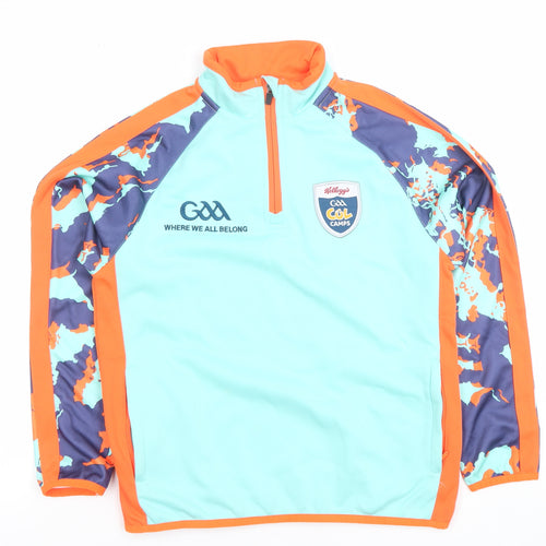 Masita Boys Blue Orange 1/4 Zip GAA Hoodie Sweatshirt Size 34