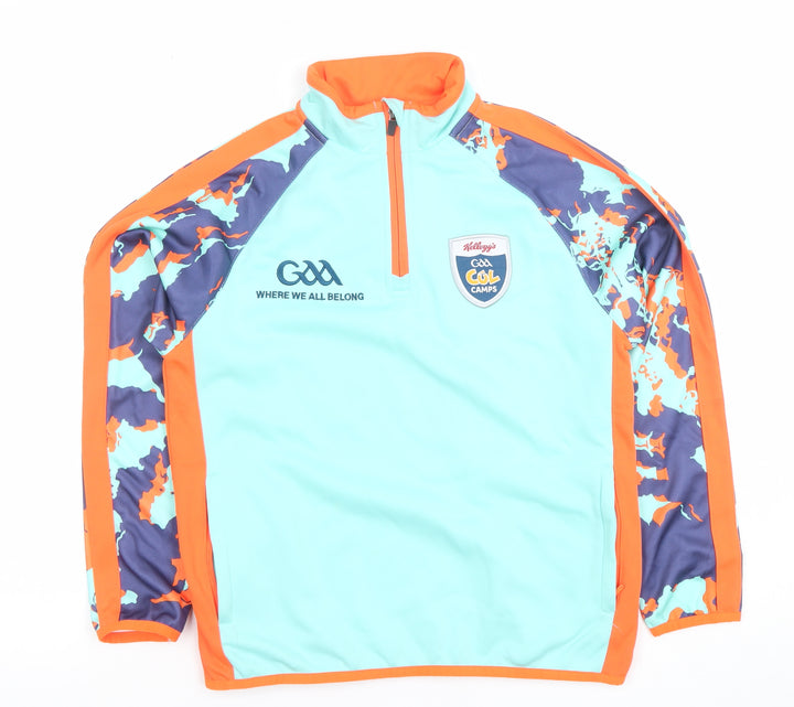 Masita Boys Blue Orange 1/4 Zip GAA Hoodie Sweatshirt Size 34
