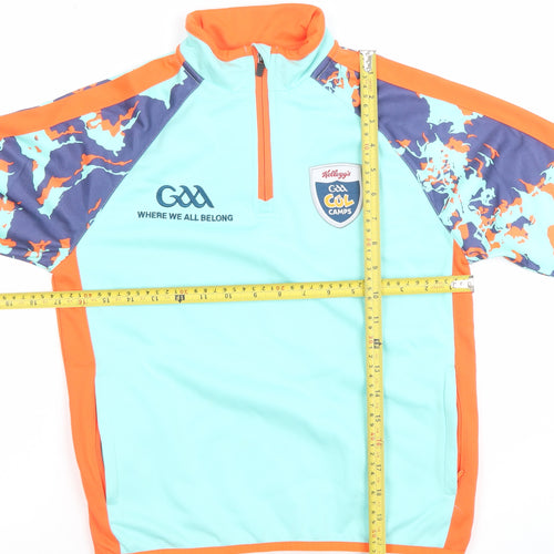 Masita Boys Blue Orange 1/4 Zip GAA Hoodie Sweatshirt Size 34