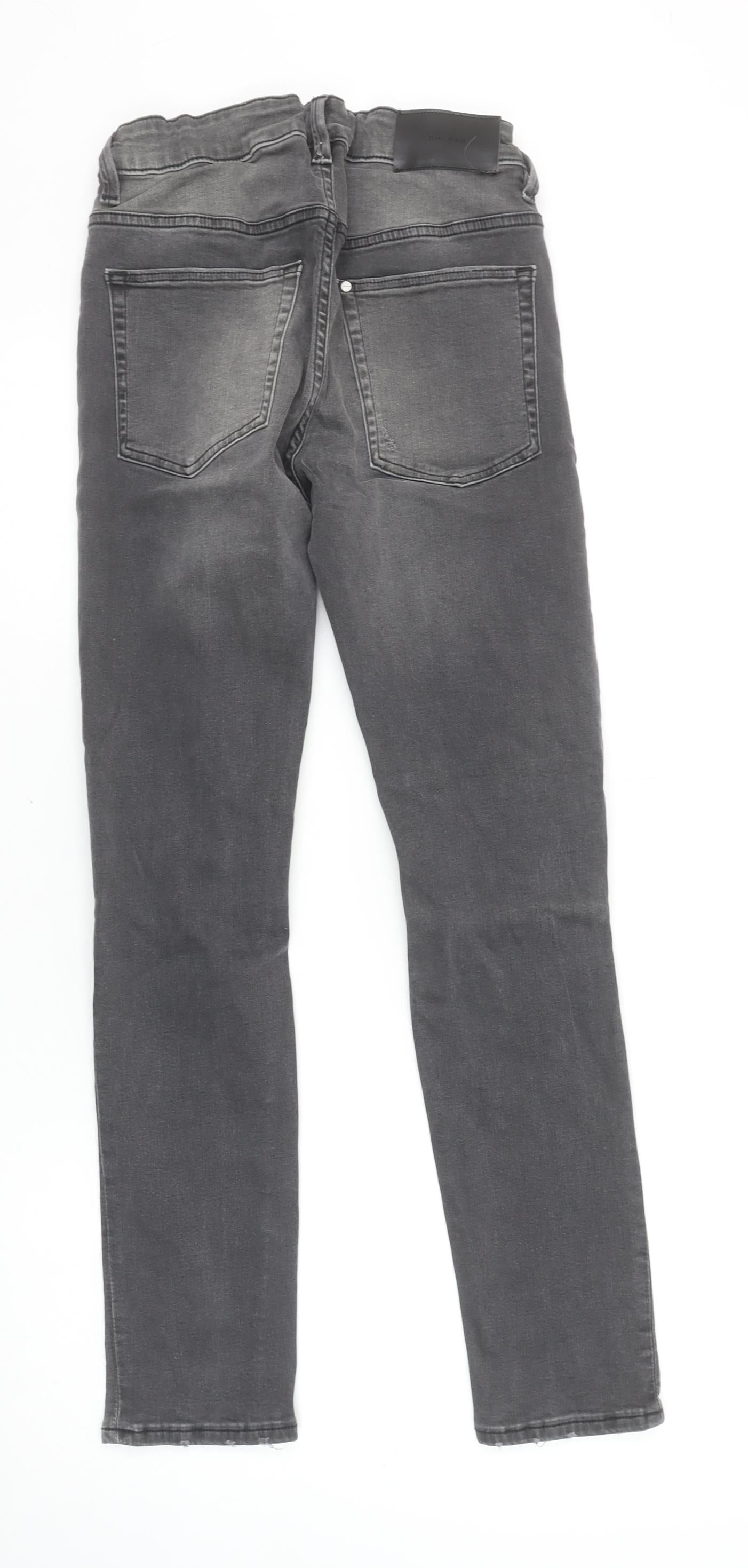 H&M Girls Grey Superstretch Skinny Jeans 13 Years Ripped Denim Casual