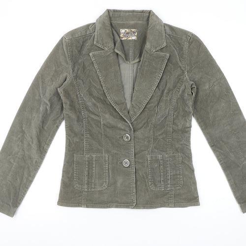 Foxhole Women’s Beige Corduroy Blazer Size 8 Two-Button Jacket