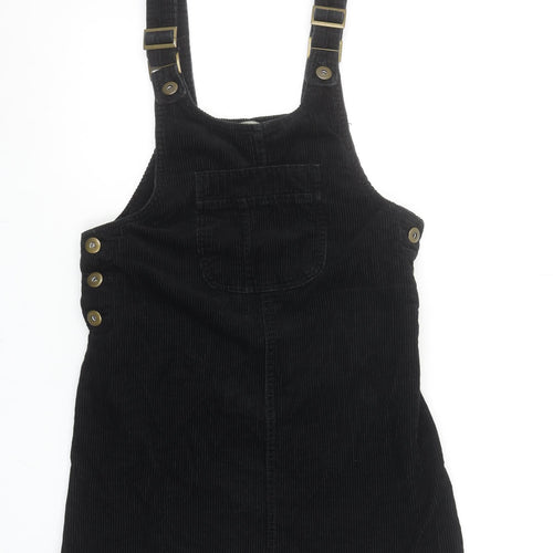 Denim Co. Women Black Corduroy Pinafore Dress Size 8 Adjustable Straps