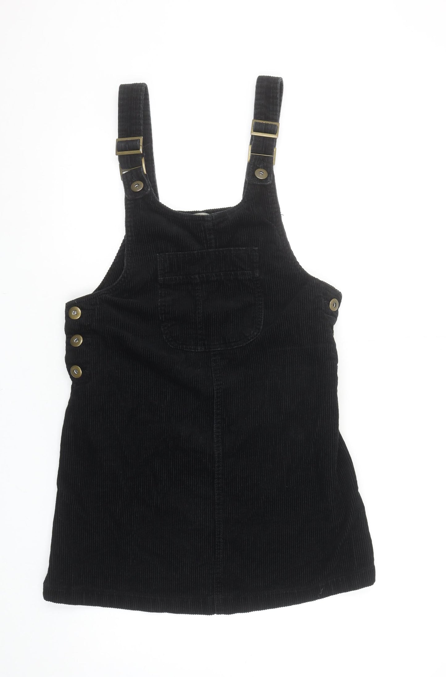 Denim Co. Women Black Corduroy Pinafore Dress Size 8 Adjustable Straps