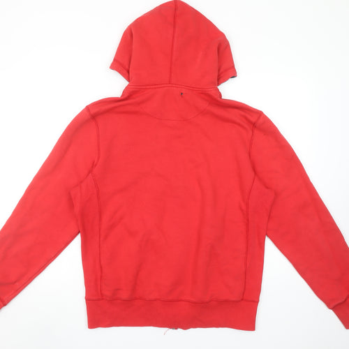 Nike Men's Red Full Zip Hoodie M Sportswear Cotton Blend