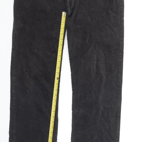 Marks and Spencer Men’s Grey Corduroy Regular Fit Trousers 36x31