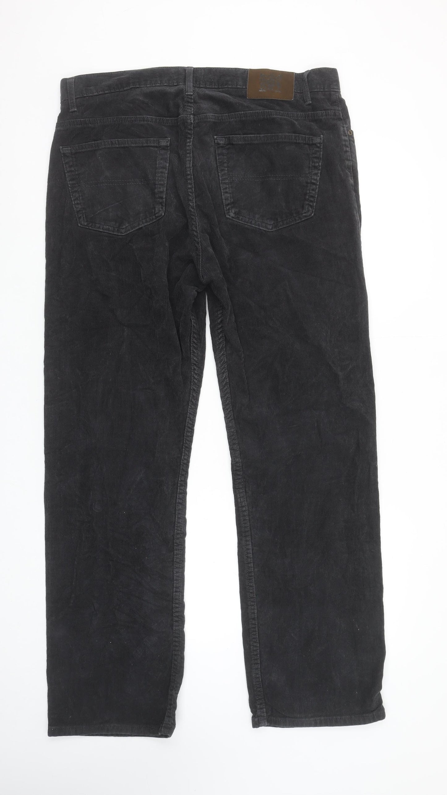 Marks and Spencer Men’s Grey Corduroy Regular Fit Trousers 36x31