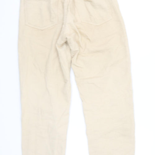 Bershka Women’s Beige Corduroy Jogger Trousers Size 6
