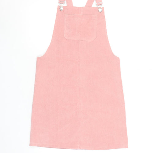 Candy Couture Girls Pink Corduroy Pinafore Dress Age 12 Adjustable Buckle Straps