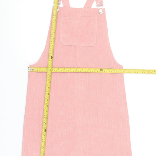 Candy Couture Girls Pink Corduroy Pinafore Dress Age 12 Adjustable Buckle Straps