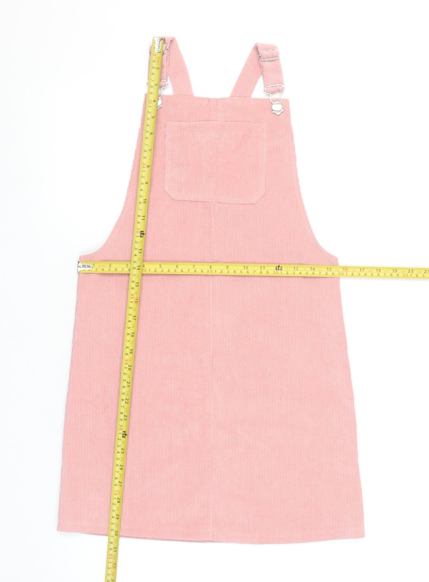 Candy Couture Girls Pink Corduroy Pinafore Dress Age 12 Adjustable Buckle Straps