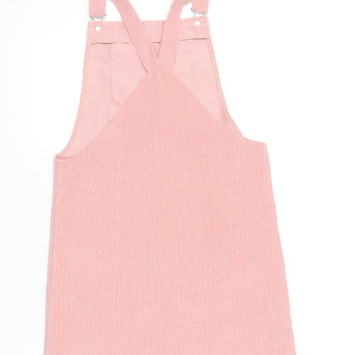 Candy Couture Girls Pink Corduroy Pinafore Dress Age 12 Adjustable Buckle Straps