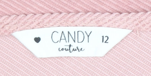 Candy Couture Girls Pink Corduroy Pinafore Dress Age 12 Adjustable Buckle Straps