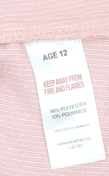 Candy Couture Girls Pink Corduroy Pinafore Dress Age 12 Adjustable Buckle Straps