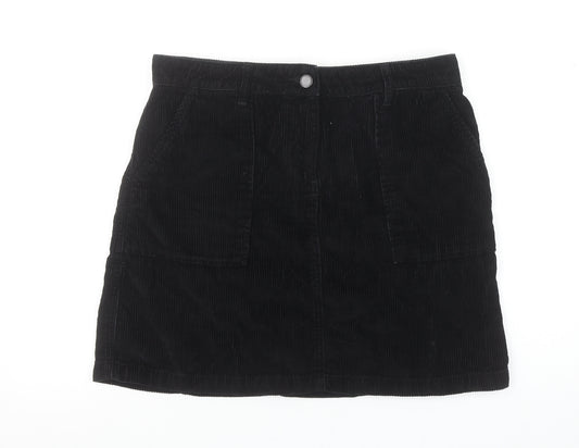 Next Women’s Black Corduroy A-Line Knee Length Skirt Size 12