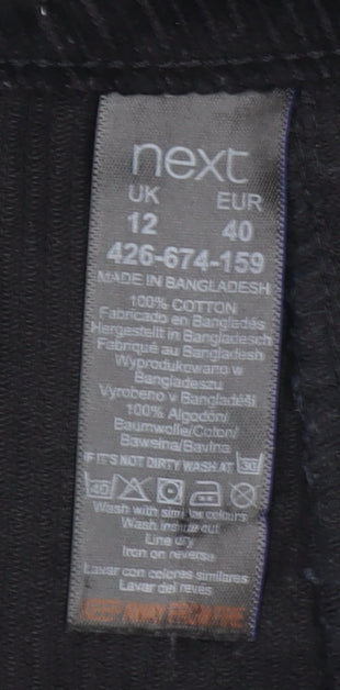 Next Women’s Black Corduroy A-Line Knee Length Skirt Size 12