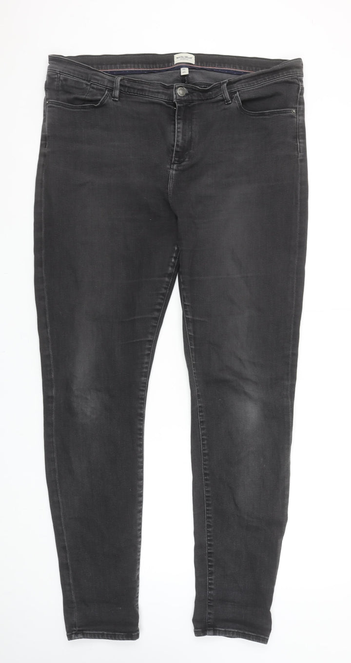 White Stuff Women's Black Skinny Jeans Size 18L Tall Stretch Denim