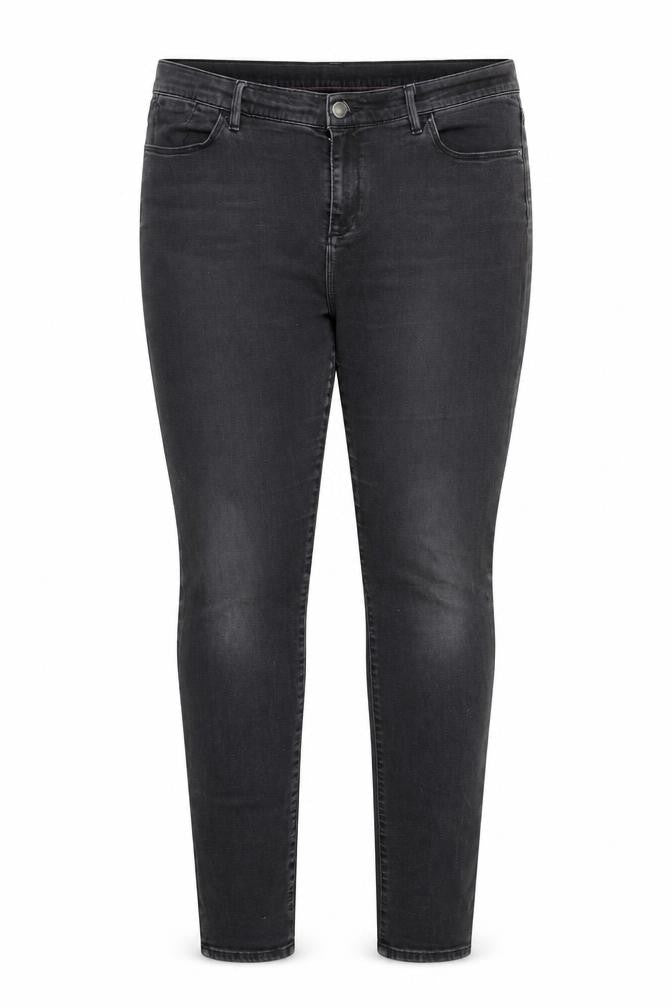 Front view of White Stuff Women's Black Skinny Jeans, size 18L, Tall Stretch Denim
