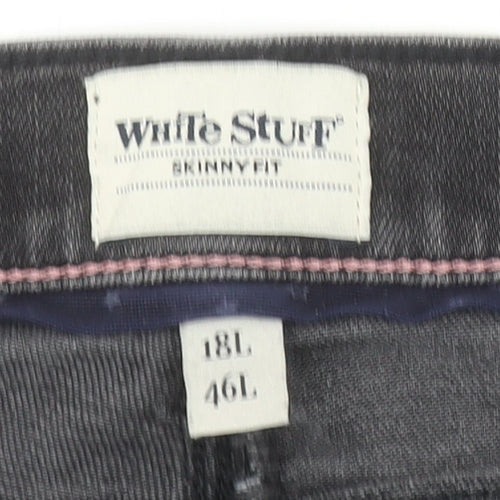 White Stuff Women's Black Skinny Jeans Size 18L Tall Stretch Denim