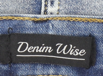 Denim Wise Women's Blue Size 10 Mini Distressed Denim Skirt