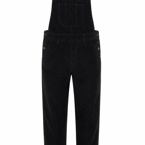 Tu Black Corduroy Dungaree Jumpsuit Women Size 8 Adjustable Straps