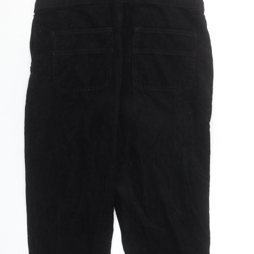 Tu Black Corduroy Dungaree Jumpsuit Women Size 8 Adjustable Straps