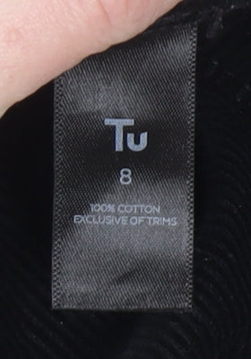 Tu Black Corduroy Dungaree Jumpsuit Women Size 8 Adjustable Straps