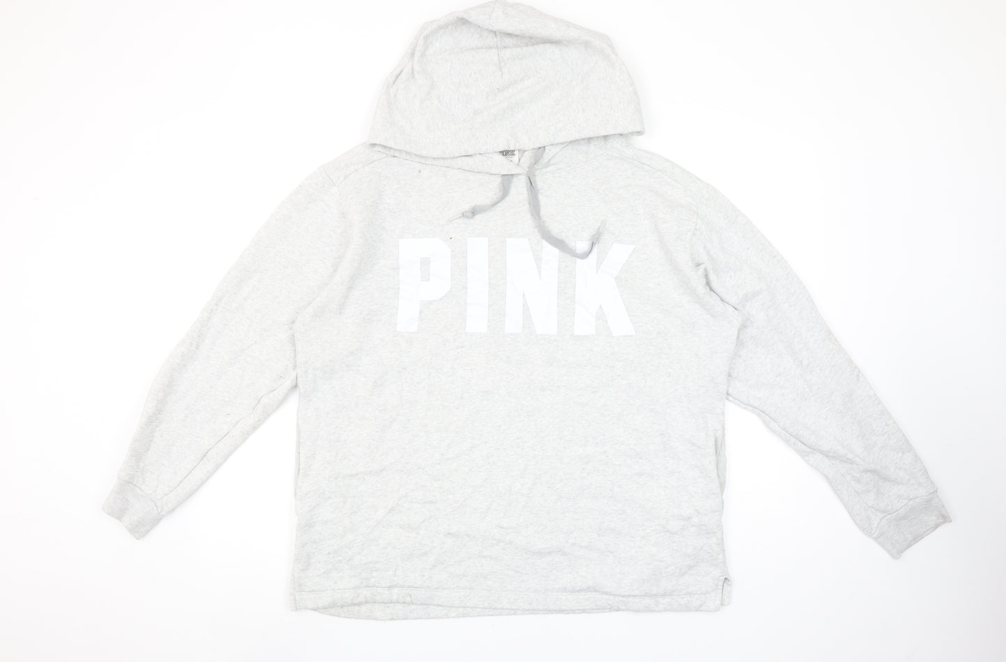 Victoria’s Secret PINK Women’s Grey Pullover Hoodie Size L Cotton Blend
