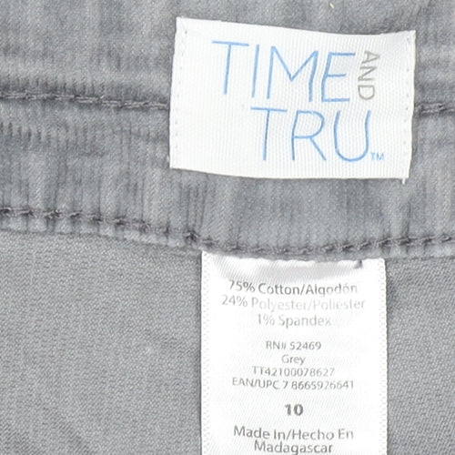 Time and Tru Women’s Grey Cargo Trousers Size 10 Cotton Blend