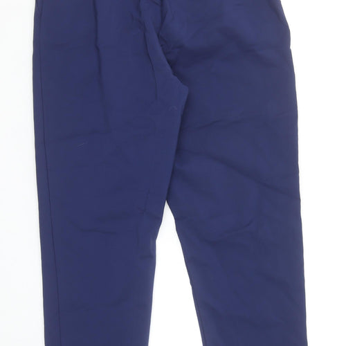 Dunnes Women Blue Size 12 Straight Leg Cotton Blend Trousers