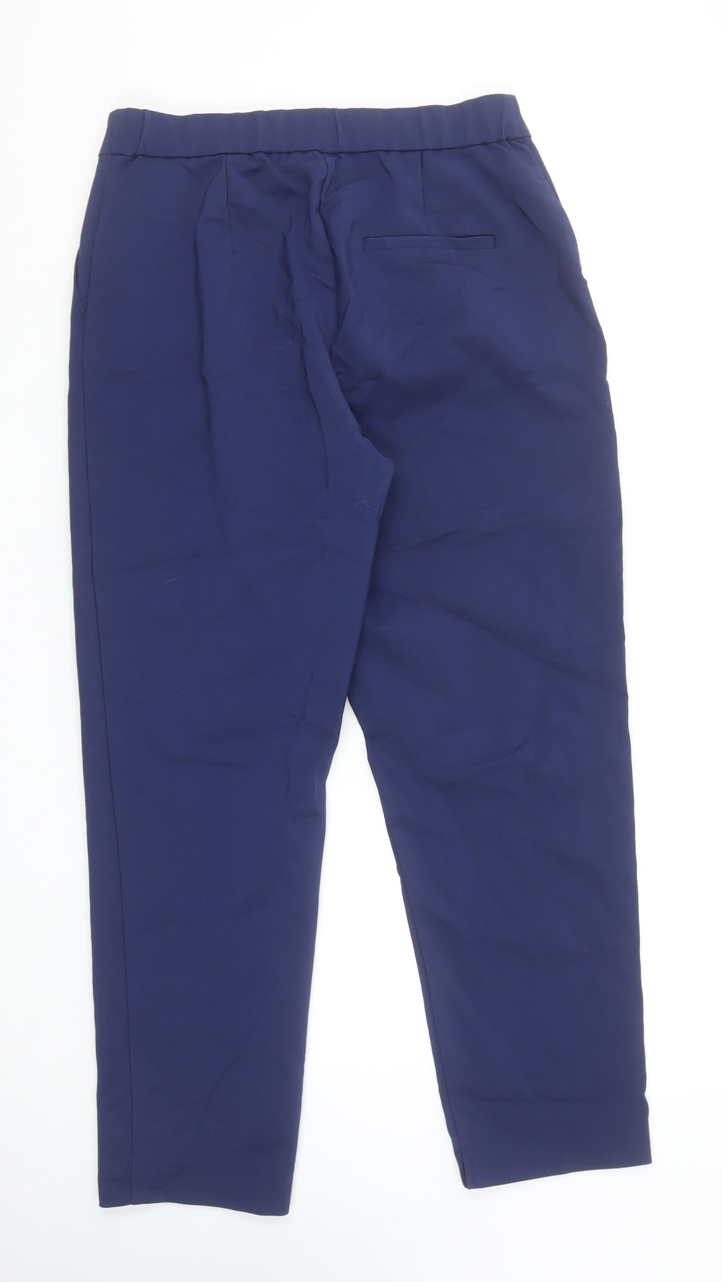 Dunnes Women Blue Size 12 Straight Leg Cotton Blend Trousers