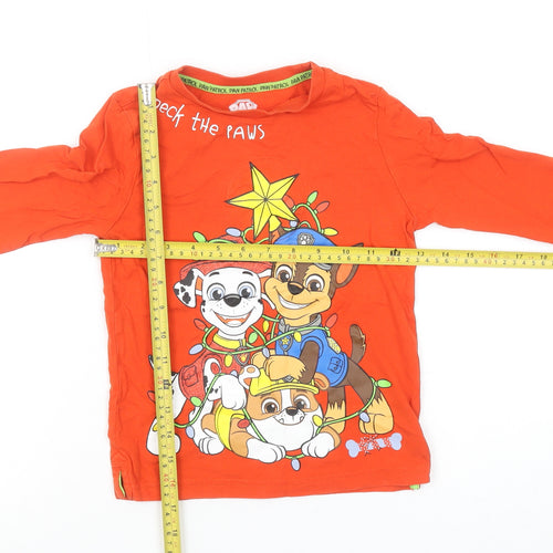 Nickelodeon Girls Orange PAW Patrol Christmas Long Sleeve T-Shirt 5-6 Years