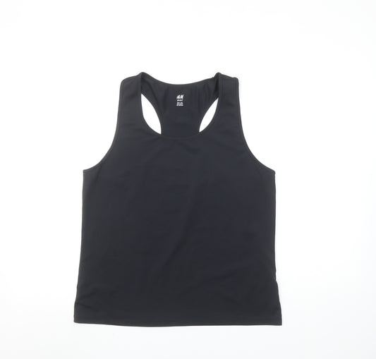 H&M Sport Women's Black Racerback Tank Top L Activewear
