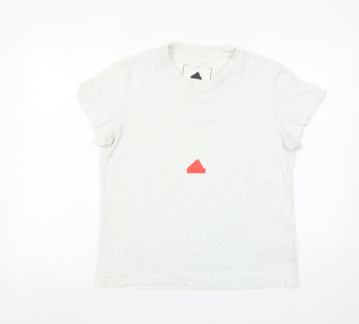 Adidas Women White Basic Short Sleeve T-Shirt Size M