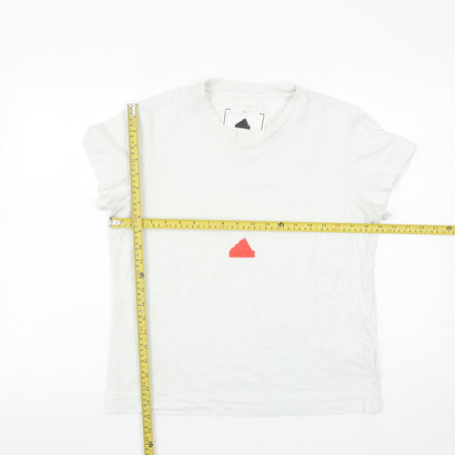 Adidas Women White Basic Short Sleeve T-Shirt Size M
