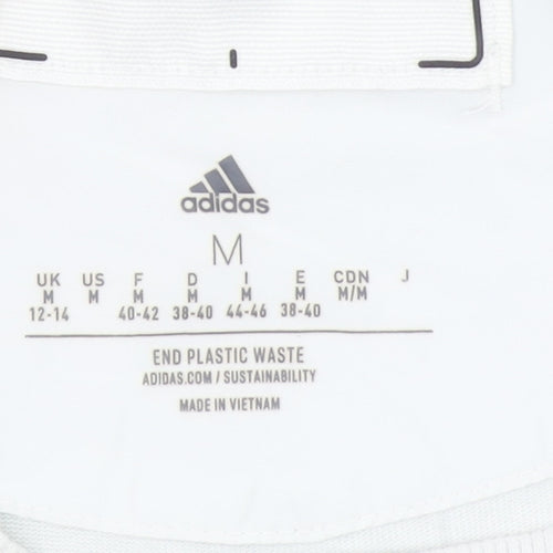 Adidas Women White Basic Short Sleeve T-Shirt Size M