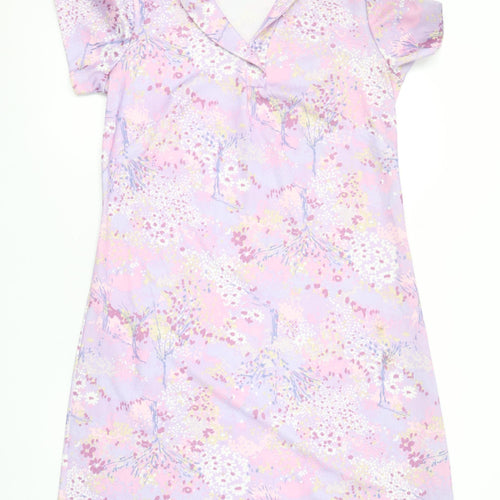 Lady Blair Women Pink Floral Collared Shift Dress Size 12