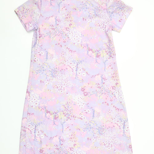 Lady Blair Women Pink Floral Collared Shift Dress Size 12