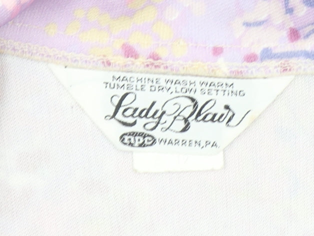 Lady Blair Women Pink Floral Collared Shift Dress Size 12