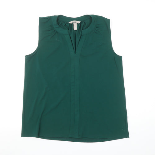 H&M Women’s Green Sleeveless V-Neck Blouse Size S