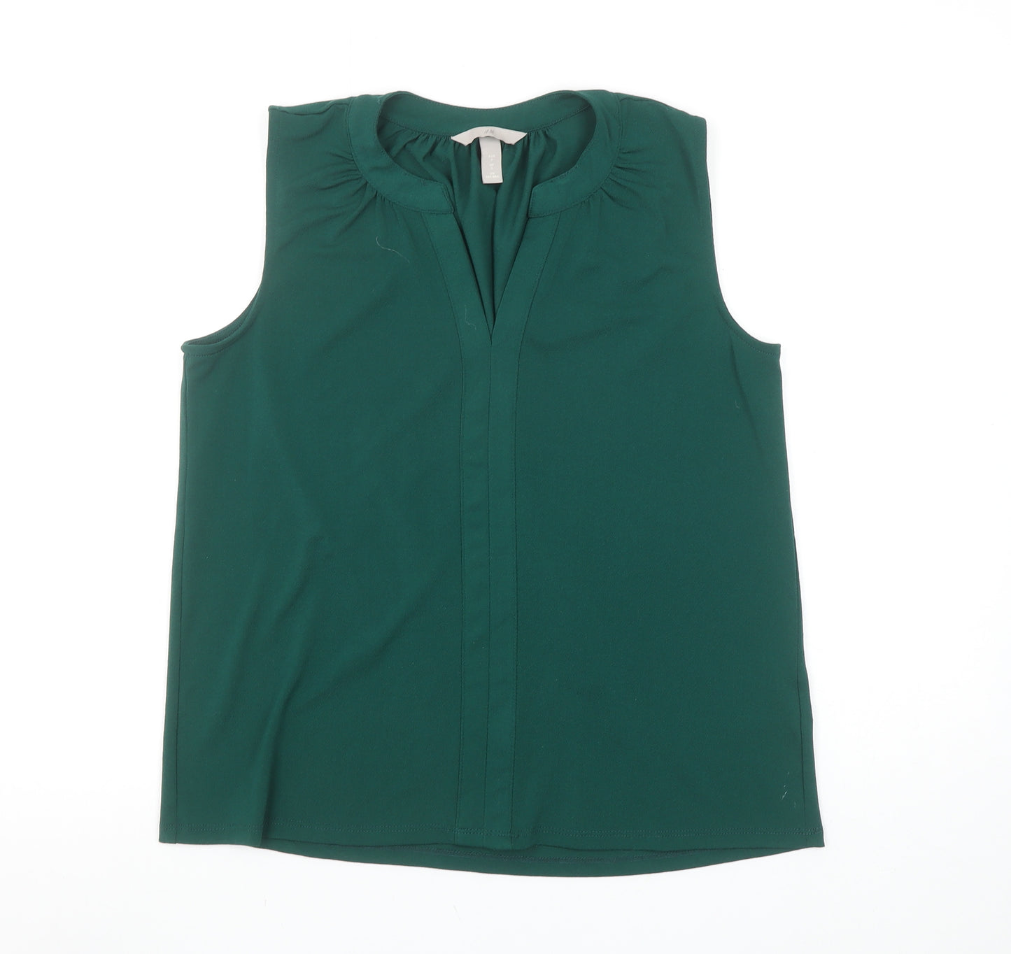 H&M Women’s Green Sleeveless V-Neck Blouse Size S