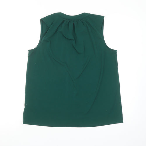 H&M Women’s Green Sleeveless V-Neck Blouse Size S