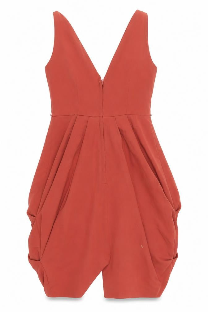 H&M Women’s Red Ruffle Bodycon Dress Size 8 Sleeveless Polyester