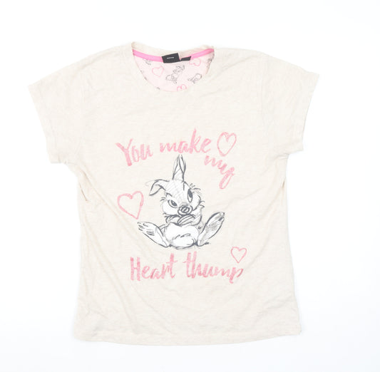 Disney Women’s Beige Thumper Pyjama Top T-Shirt UK 10-12