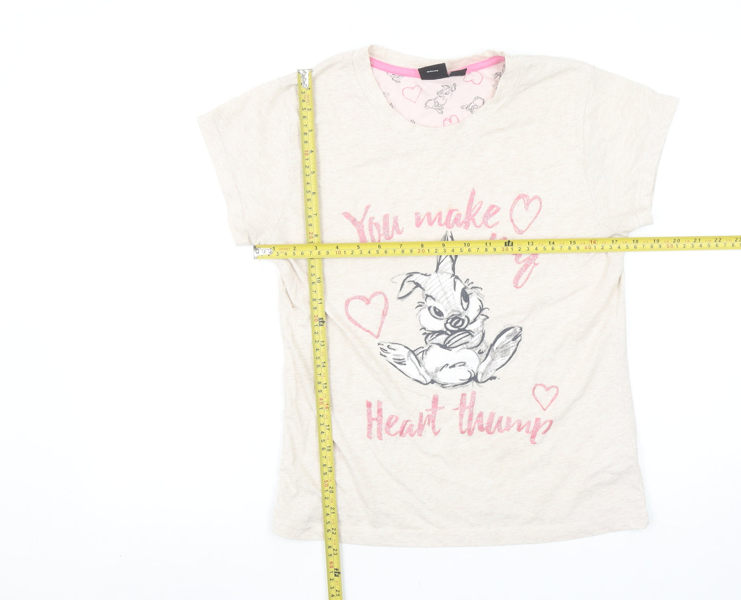 Disney Women’s Beige Thumper Pyjama Top T-Shirt UK 10-12