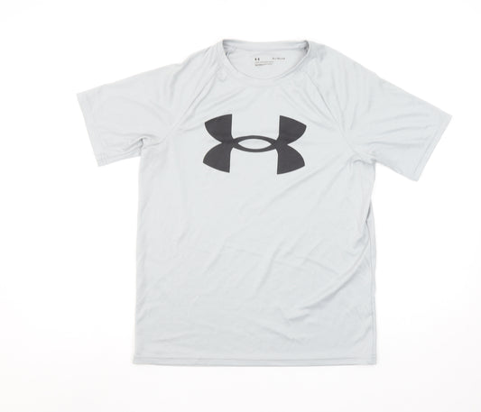 Under Armour Boys Grey Short Sleeve Loose Fit Performance T-Shirt YL