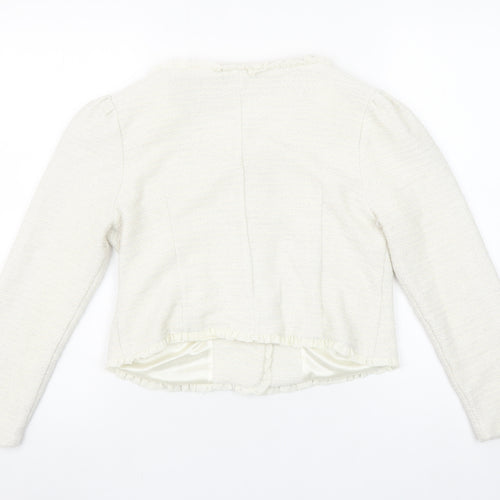 Soma London Women's Ivory Bouclé Tuxedo Blazer Jacket Size S